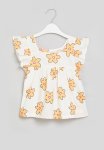 PoP Candy Floral Print Top - Orange & White