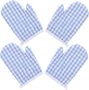 4PCS Insulated Oven Gloves Heat Resistant Polyester Microwave Baking Mitts