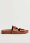 Ceuta Leather Slide - Medium Orange