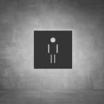 Toilet Male Sign D02 - Black - Powder Coated Aluminum