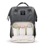 4AKID Grey Backpack Baby Diaper Bag