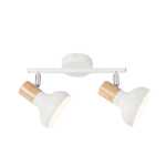 Alina Metal And Wood Finish Double Spotlight White