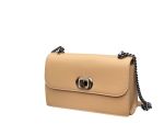 Luxe Chain Flap Crossbody- Beige