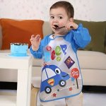 Blue Vehicle-themed Feeding Smock For Young Youngsters - Stain-resistant Polyester Apron