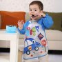 Blue Vehicle-Themed Feeding Smock For Young Youngsters - Stain-Resistant Polyester Apron