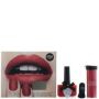 London Velvet Manicure Set Scarlet Mitten - Boudoir Red Paint Base Coat 13.5ML & Crushed Velvet Powder 8.3G & Brush - Parallel Import