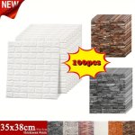 20 50 100PCS 3D Wall Tile Sticker Brick Pattern Foam Self-adhesive Waterproof Moisture-proof Ceiling Sticker Easy To Stick And P