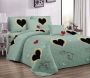 Green Red Heart - 5 Piece - Quilt Stunning Set Bedspread Set