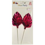 Shiny Dark Pink Palm Fan 2PC