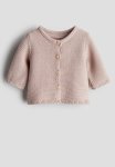 Knitted Cardigan - Light Dusty Pink