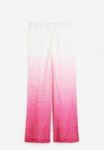 Flared Hole Patterned Jersey Trousers - Bright Pink