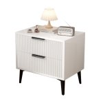 Modern White Two-drawer Nightstand – MW230