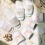 Bridal Party Slippers Set Open-toe Lightweight Soft Sole Cozy Flats Wedding Party Guests Home Slip-on Shoes For Bride Bridesmaid Team Bride Bride Squad And Bachelorettes