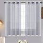 Matoc Designs Caf Curtain - Mystic Voile - Dove - Eyelet - 110CM W X 123CM H - 2 Pack