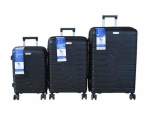 Smte Unbreakable Travel Luggage 3 Piece Suitcases Spinner Black With Keychain
