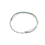White Labradorite Beaded Spinel Lariat Bracelet - Brown