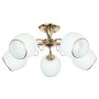 Bright Star Lighting 5 Light Modern Gold And White Glass Globe Chandelier - CH491