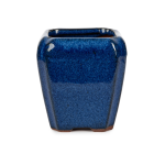 Assorted Glazed Cascade Pots 6 X 6 X 9CM - Bllue Square With Rounded Lip