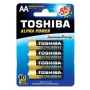 Toshiba Alpha Power Alkaline Aa Batteries 4-PACK BA-TO-APAA4