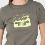 Jeep Womens Iconic Grille Logo T-Shirt In Olive - Olive 2XL