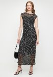 Low Back Maxi Dress In Black Foil Plisse - Blackfoil