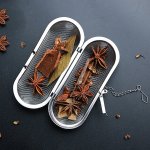1PC Stainless Steel Cooking Spices Infuser Fine Mesh Loose Tea Herbal Strainer Extended Chain Kitchen Seasoning Balls Outdoor Ki