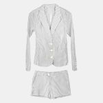 Women Stripe Blazer And Short Set