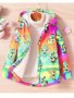 Unicorn Print Winter Girls Hooded Cartoon Pattern Button Hoodie Jacket With Polar Fleece Lining For Party Going Out