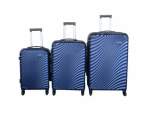 Smte 3 Piece Travel 30-INCH Luggage Suitcase Set Stylish Navy With Keychain