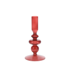 Candle Holder Glass 17CM - Red