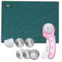 Craft Diy Fabric Rotary Cutter With 5 Assorted Blades And Cutting Mat - A2
