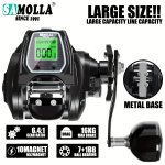 Samolla Large Electronic Fishing Reel Baitcasting Reel For Deep Sea Fishing Ice Fishing Catfishing Trolling 6.4:1 Gear Ratio 16K