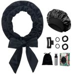 Gwabee No Heat Hair Curlers Overnight Curls Headband - 70" Soft Ribbon Curl Wrap For Long Hair 9 Pcs Curling Rod Set With Bonnet