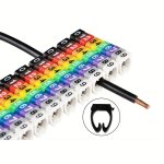100 150PCS Network Cable Wire Marker Tag Label For C-type Multicolor Number Letter Marking Stuck Cord Sleeve