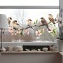 Charming Bird & Floral Glass Window Clings - Reusable Uv-resistant Decorative Stickers For Home Beautification