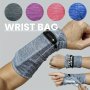 Unisex Running Hand Wrist Guard Storage Bag Zipper Sweat Band Wrist Support Wristband Sweatband Wrist Wallet Suitable For Gym Fitness Workout Running Jogging