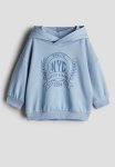 Print-motif Hoodie - Light Blue nyc