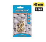 Zenith Cup-hooks Brass-pl 40MM 5PCE Marketplace Brits Bros