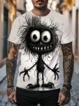 Men's Monster Graphic Print T-Shirt Short Sleeve Crew Neck Tee Men's Clothing For Summer Outdoor