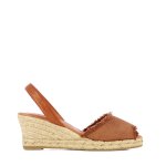 Ruffle Wedge Sandal -tan