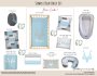 Cot Duvet Bedding Simple Blue Buck Set