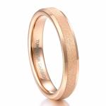 Greenpod 4MM Rose Gold Plated Wedding Bands For Women Sandblasted Tungsten Rings Comfort Fit Size 6.5
