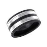 C1008-C17018 - Men's Stainless Steel Spinner Band Ring - Size 12