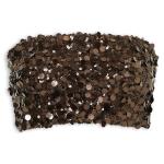 Brown Embroidered Sequins Top