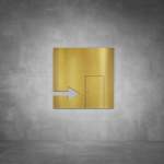 Entrance To The Right Sign - Brushed Brass