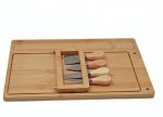 Bamboo Cheese Board & Knife Set Bamboo Cutting Board Kitchen Tool Set