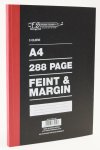 Freedom Stationery A4 3 Quire 288 Pages Feint & Margin Hard Cover Exercise School Book