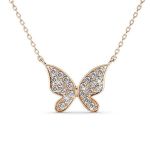 DESTINY Butterfly Hope Necklace With Swarovski Crystals - Rose