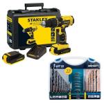 Stanley Hammer Drill Kit And Alpen Drill & Screwdriver Bit Set 22 Piece