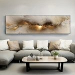 1PC Nordic Abstract Decorative Painting Yellow Brown Large Independent Thinking Abstract Oil Painting Poster Living Room Mural M